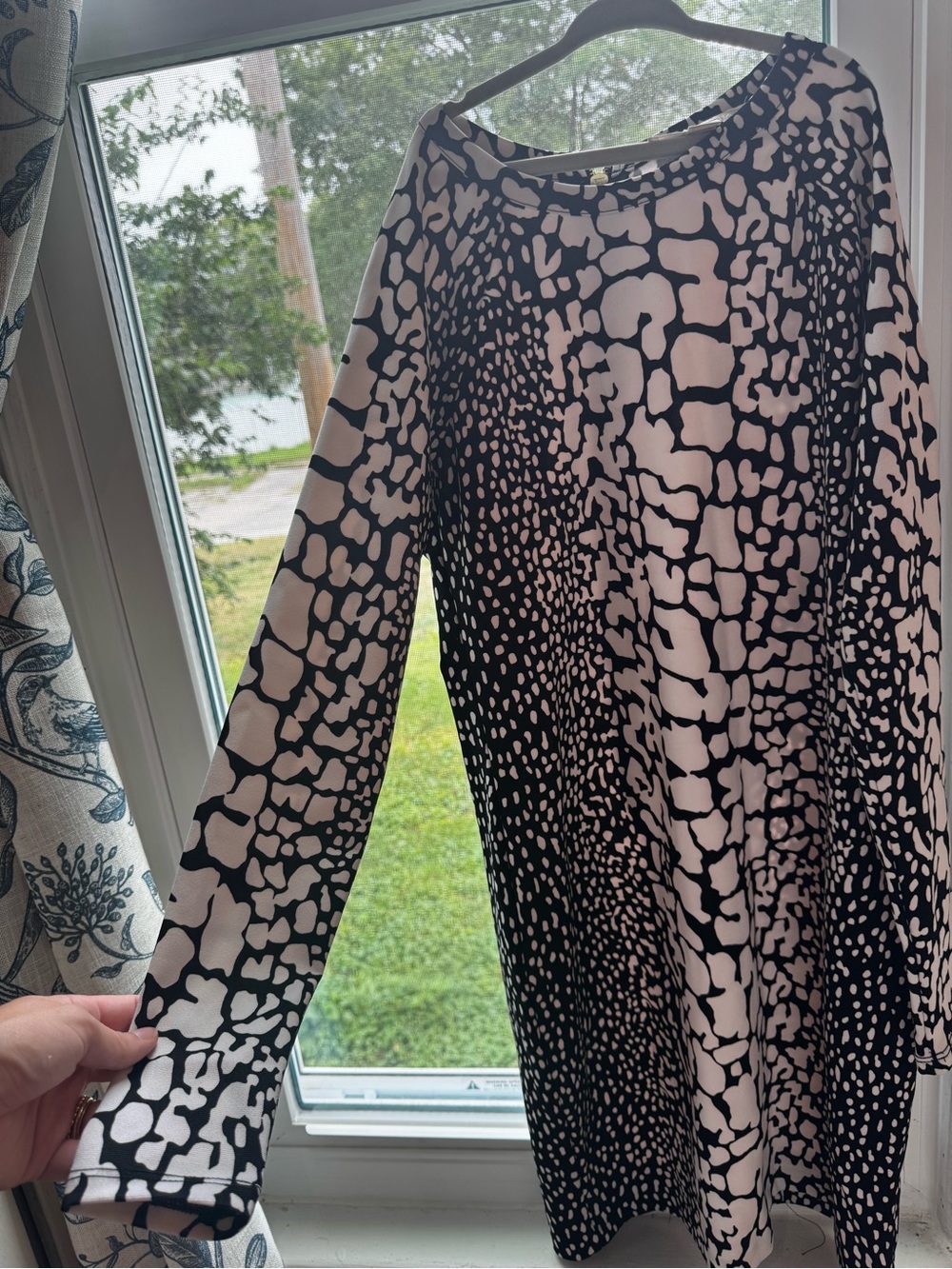 Michael Kors Black and Pink Abstract Print Blouse
